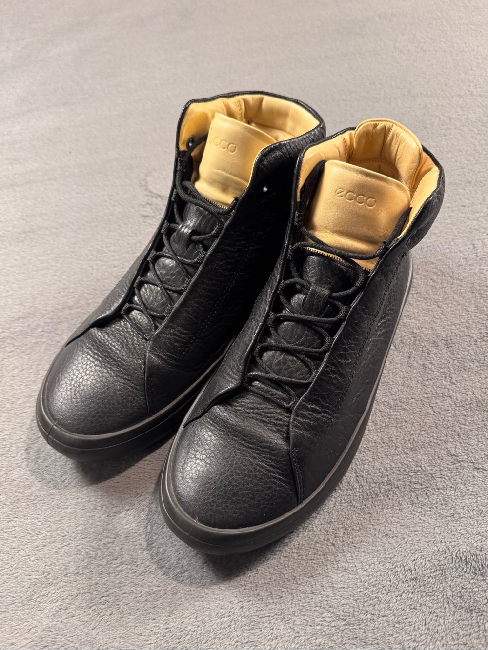 ECCO Men’s Kinhin Black/Veg Tan High-Top Sneakers